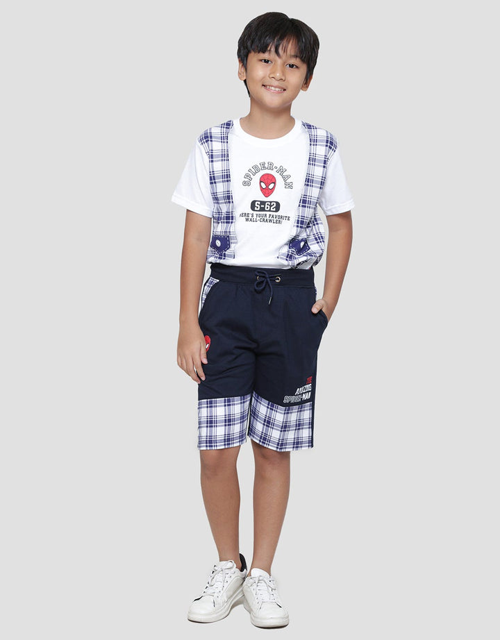 Marvel Spiderman Check Face Boys T-Shirt