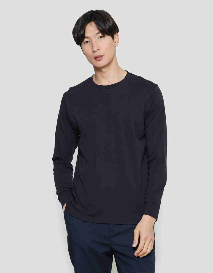 Suko Round Neck Soft Touch Round Collar Men's Long Sleeve T-Shirt