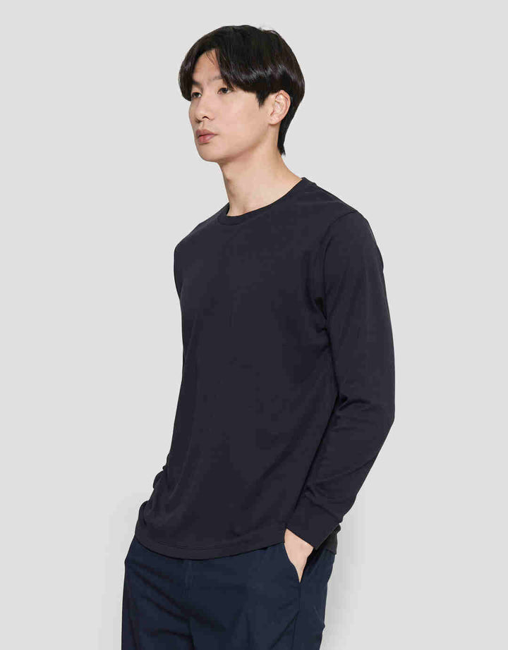Suko Round Neck Soft Touch Round Collar Men's Long Sleeve T-Shirt