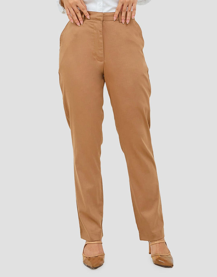 Geela Camel Women's Chinos Long Pants