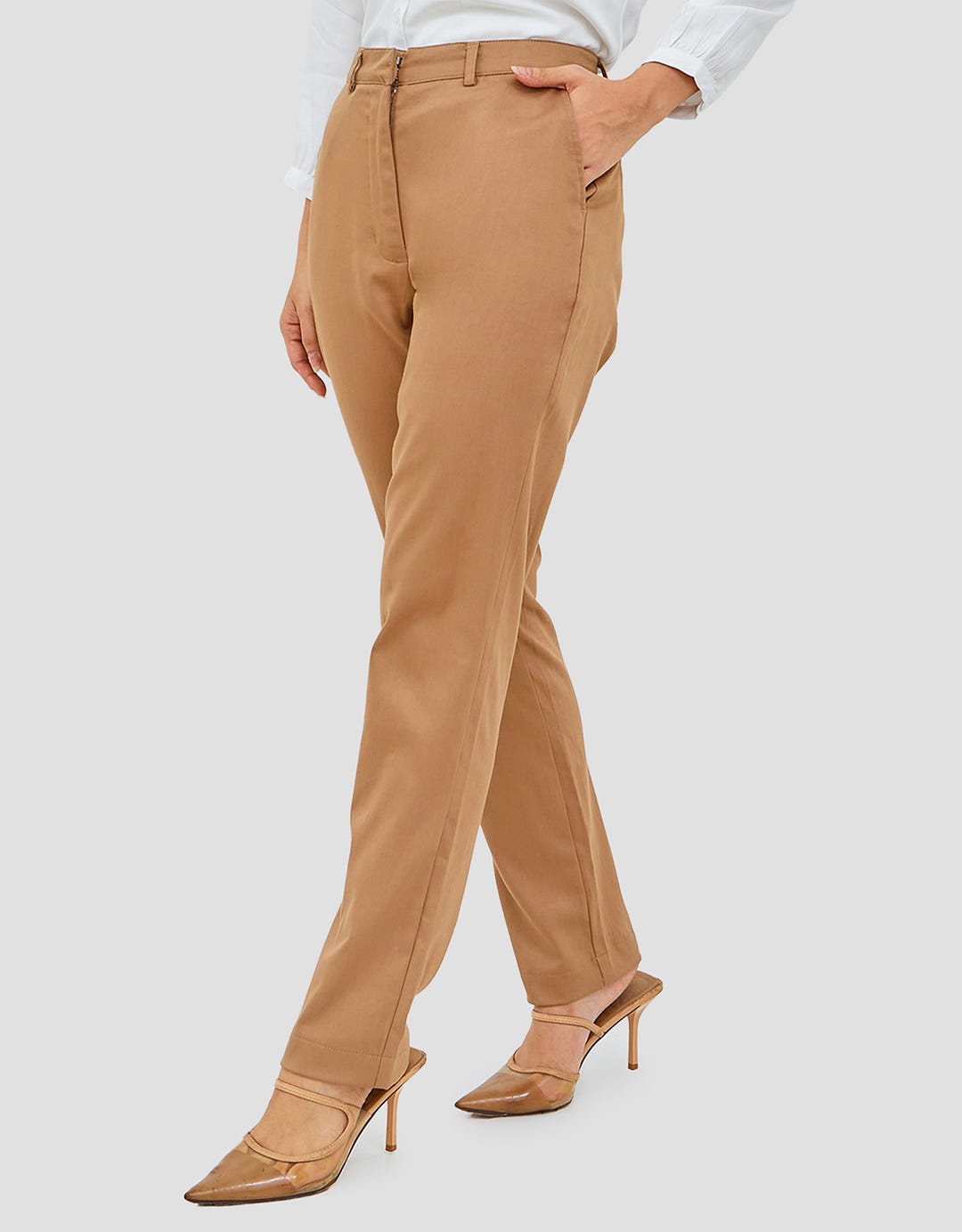Geela Camel Women's Chinos Long Pants