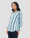 Geela Aemma Stripe Kemeja Lengan Panjang Wanita