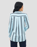 Geela Aemma Stripe Kemeja Lengan Panjang Wanita