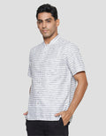 Watchout Casual Stripe Print Koko Lengan Pendek Pria