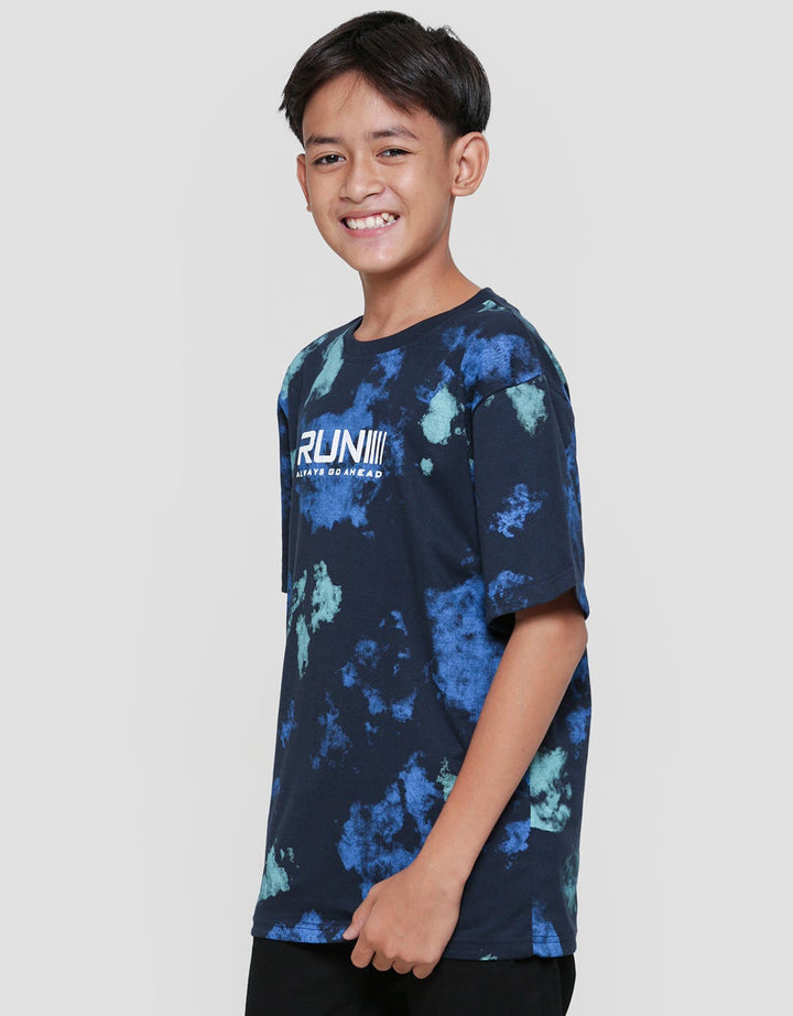 Nevada Tiedye Blue Neon Kaos Lengan Pendek Anak Laki-Laki