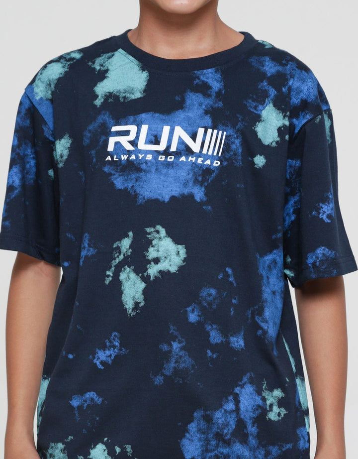 Nevada Tiedye Blue Neon Kaos Lengan Pendek Anak Laki-Laki