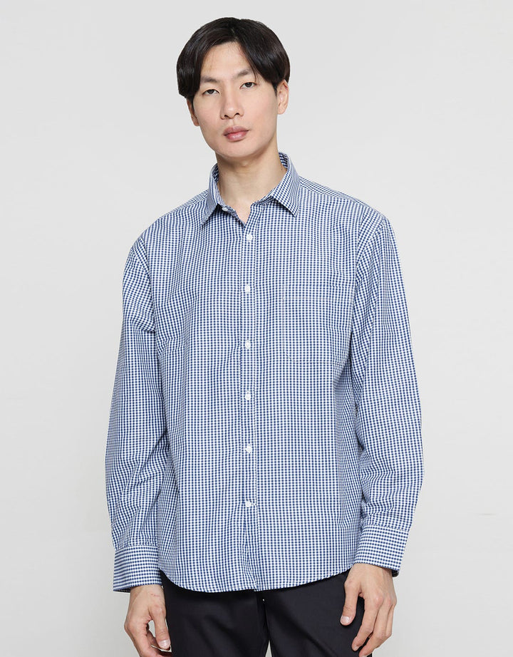 Cole Checks Med Kemeja Lengan Panjang Regular Pria