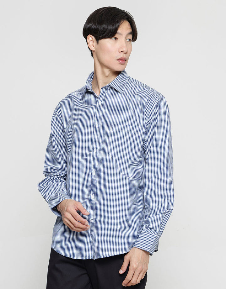 Cole Checks Med Kemeja Lengan Panjang Regular Pria