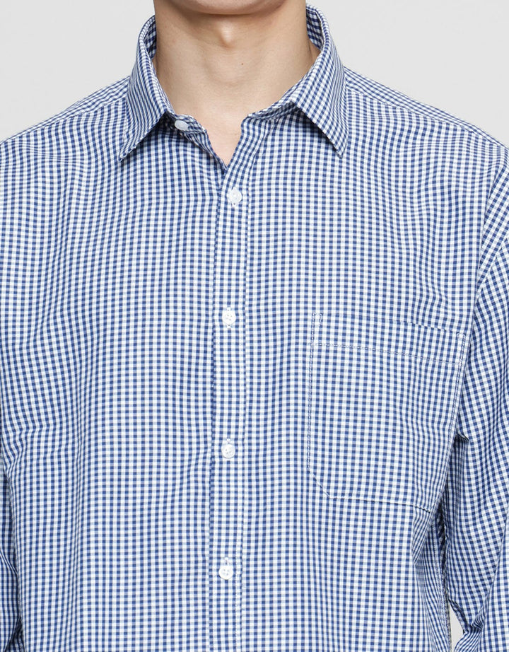 Cole Checks Med Kemeja Lengan Panjang Regular Pria