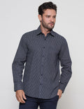 Cole Kemeja Lengan Panjang Regular Slub Pria Print Geo