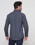Cole Kemeja Lengan Panjang Regular Slub Pria Print Geo