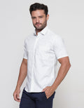 Cole Full Small Print Kemeja Lengan Slim Pendek Pria