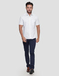 Cole Full Small Print Kemeja Lengan Slim Pendek Pria