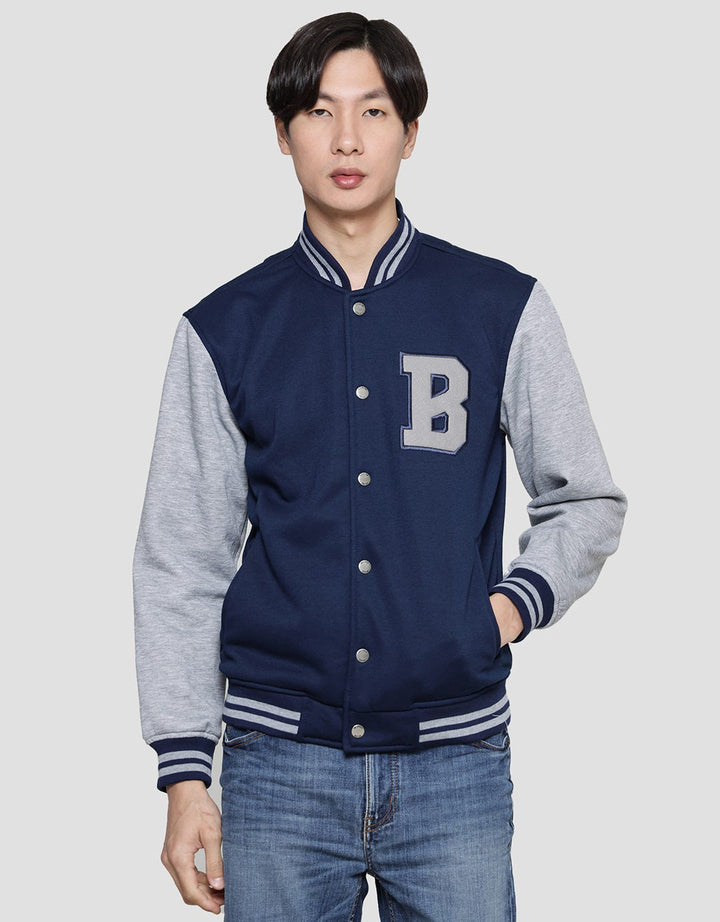 Nevada Jaket Knit Varsity Pria Print
