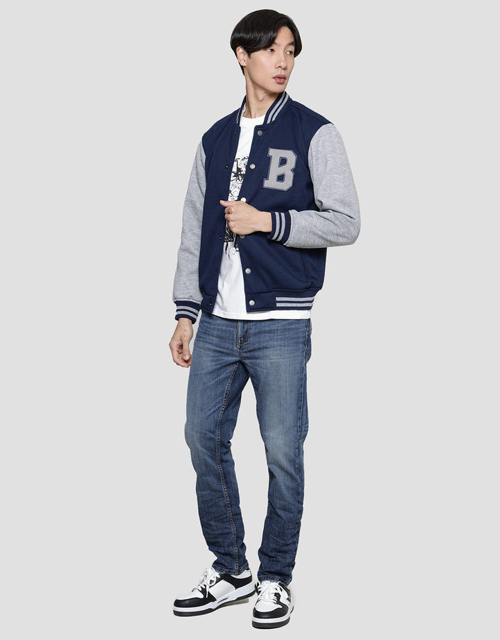 Nevada Jaket Knit Varsity Pria Print