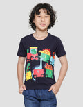 Little M Boys Short Sleeve T-Shirt Dino Print Application