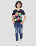 Little M Boys Short Sleeve T-Shirt Dino Print Application