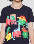 Little M Boys Short Sleeve T-Shirt Dino Print Application