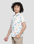 Little M Dino Fullprint Kemeja Anak Laki-laki