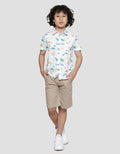 Little M Dino Fullprint Kemeja Anak Laki-laki