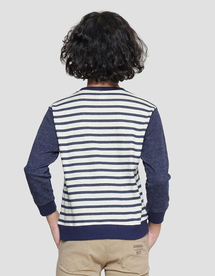 Little M Stripe Mobil Beep Beep Sweater Anak Laki-laki