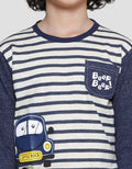 Little M Stripe Mobil Beep Beep Sweater Anak Laki-laki