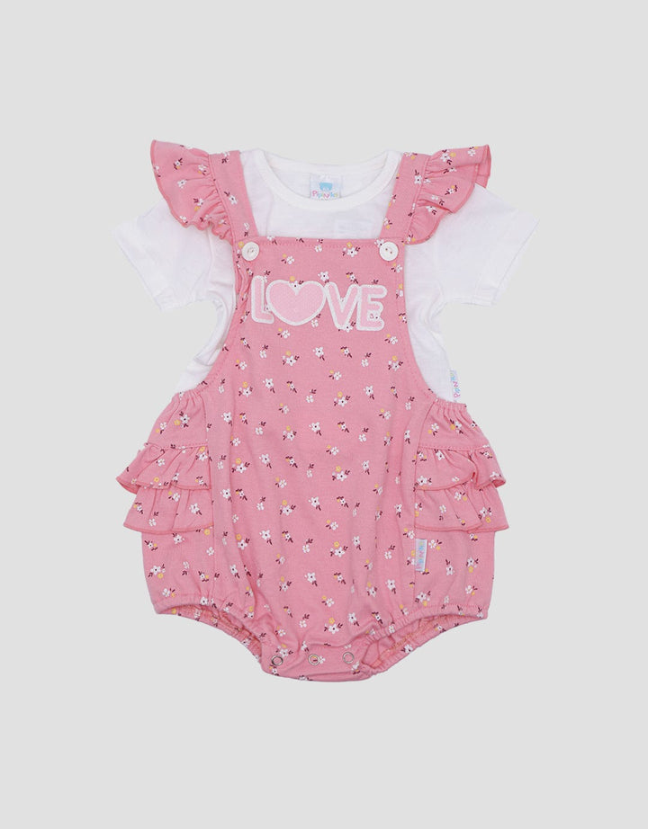Pipiniko Set Romper Love Jumpsuit Anak Perempuan