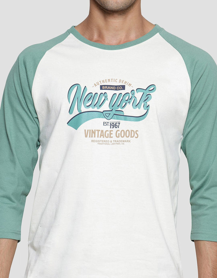 T Zone Theme City - New York Kaos Lengan 3/4 Pria