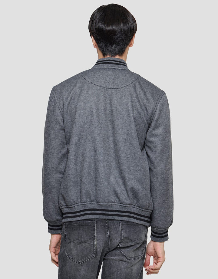 Nevada Jaket Knit Varsity  Pria Wording Embro