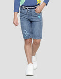 Little M Boys Dino Splash Rib Denim Shorts