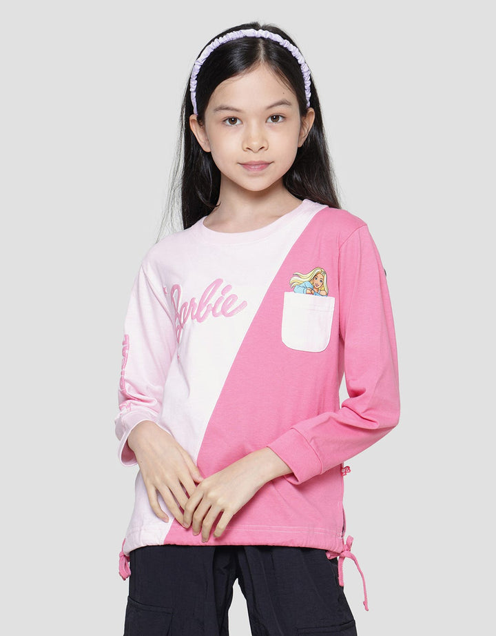 Character Barbie Kaos Lengan Panjang Anak Perempuan