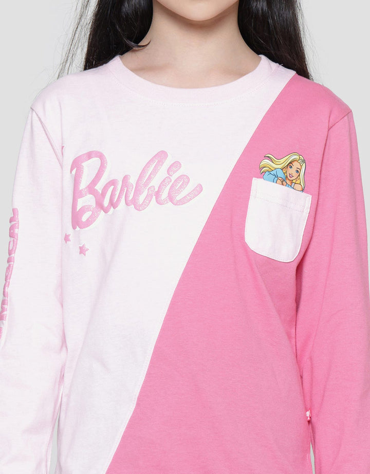 Character Barbie Kaos Lengan Panjang Anak Perempuan