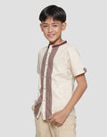 Nevada Casual Linen Slub Print Koko Lengan Pendek Anak Laki-laki