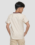 Nevada Casual Linen Slub Print Koko Lengan Pendek Anak Laki-laki