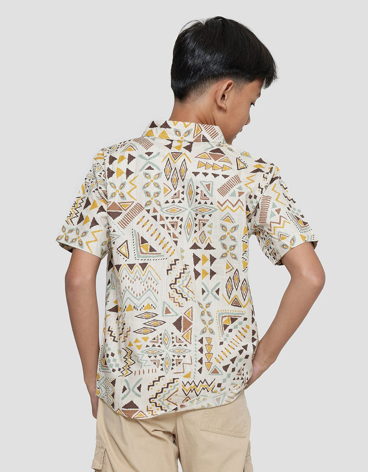 Nevada Cross Slub Etnik Print Kemeja Anak Laki-laki