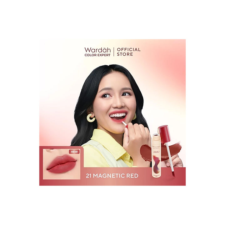Wardah Colorfit Velvet Matte Lip Mousse 21 Magnetic Red 4 g