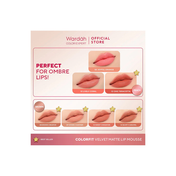 Wardah Colorfit Velvet Matte Lip Mousse 21 Magnetic Red 4 g
