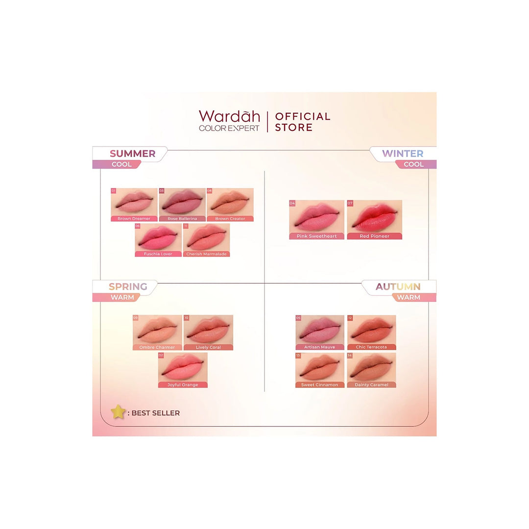 Wardah Colorfit Velvet Matte Lip Mousse 21 Magnetic Red 4 g