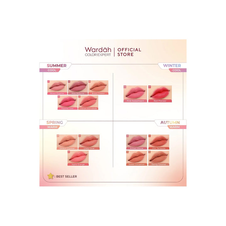 Wardah Colorfit Velvet Matte Lip Mousse 21 Magnetic Red 4 g