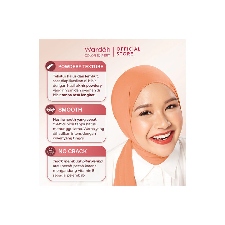 Wardah Colorfit Velvet Matte Lip Mousse 21 Magnetic Red 4 g