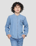Little M Casual Denim Kemeja Koko Anak Laki-Laki