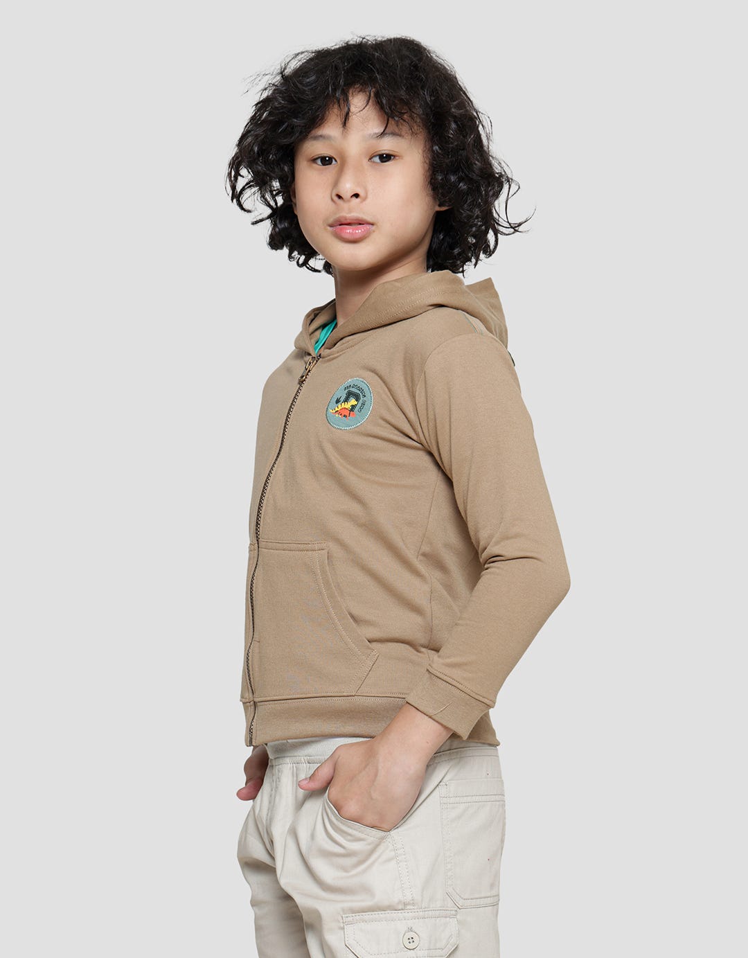 Little M Terry Dino Boys Jacket Application
