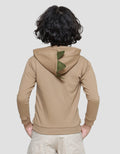 Little M Terry Dino Aplikasi Jaket Anak Laki-Laki
