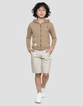 Little M Terry Dino Aplikasi Jaket Anak Laki-Laki
