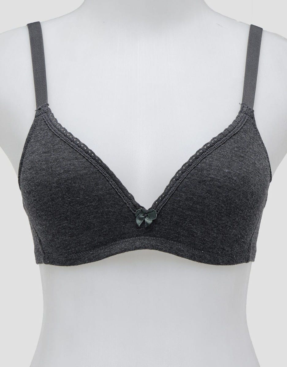 Nevada Non Wired Solid With Lined Lace Non Push Up Regular Bra Wanita
