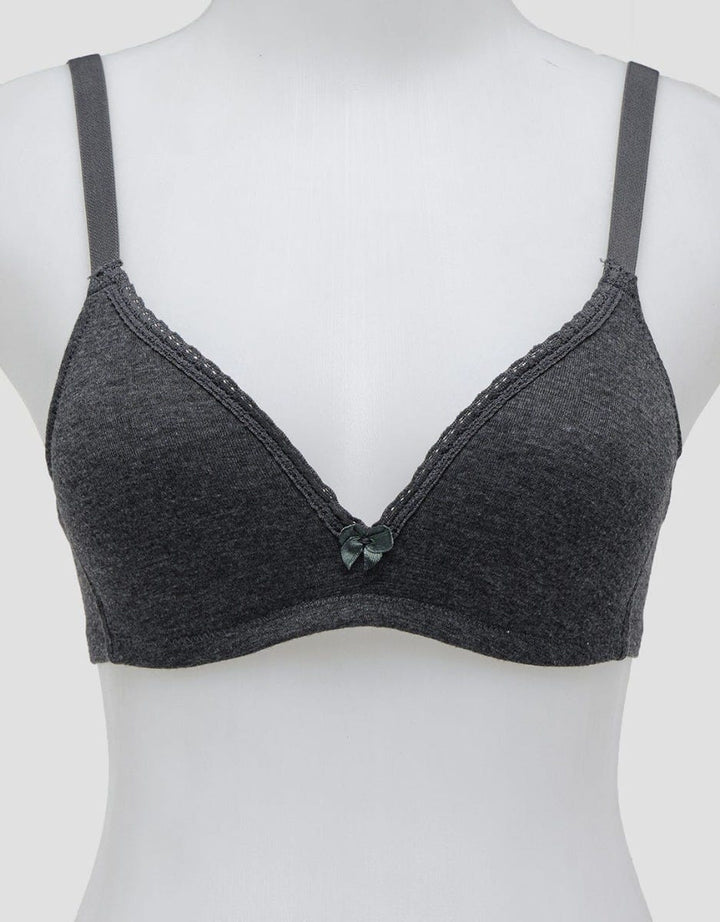 Nevada Non Wired Solid With Lined Lace Non Push Up Regular Bra Wanita