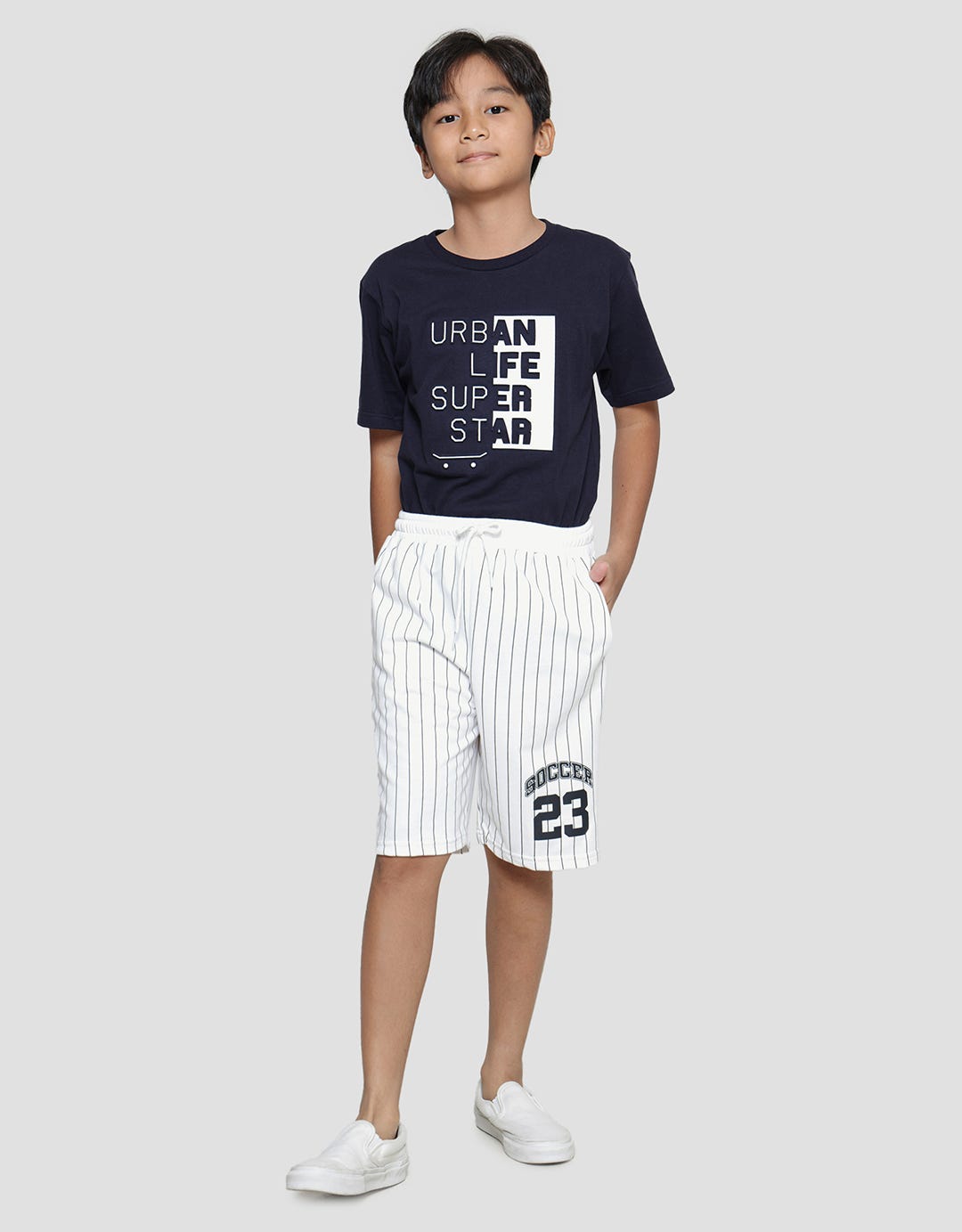 Aero Terry Stripe Soccer 23 Celana Pendek Anak Laki-Laki
