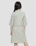 Nevada Safari Woven With Pocket Cargo Midi Dress for Girls