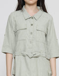 Nevada Safari Woven With Pocket Cargo Midi Dress for Girls