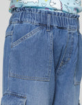 Nevada Cargo Medium Washed Celana Panjang Denim Anak Perempuan